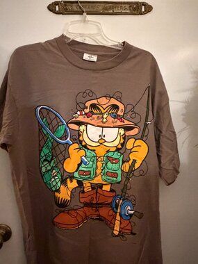 Sof Tee Made in USA by Tee Jays XL Vintage GARFIELD Fishing